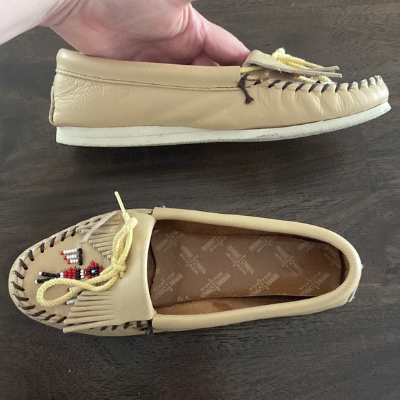 1980’s vintage thunderbird Minnetonka leather moccasins women’s size 8 great con - Picture 8 of 17